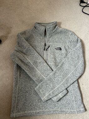 The North Face Light Gray Sherpa Fleece Pullover